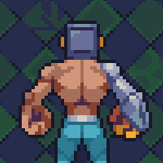 Pixel art boss Cyberpunk