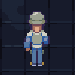 Pixel art soldier cyberpunk