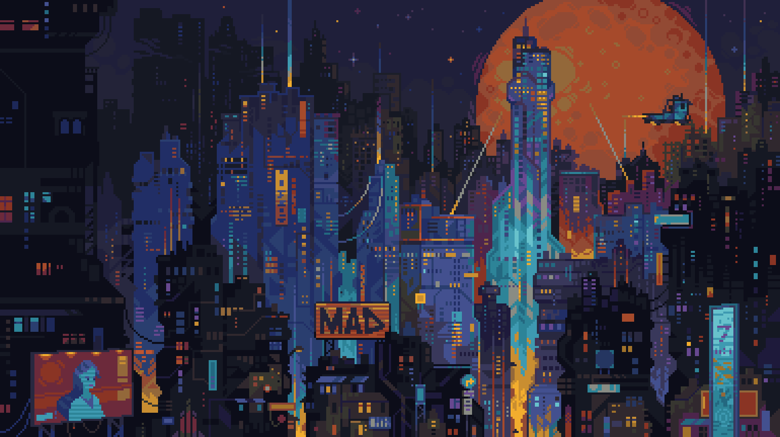 Pixel art Cyberpunk City